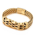 Personality Double-layer Positive And Negative Square Motorcycle Titanium Steel Men's Bracelet