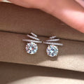 Luxe Earrings Studded With 2-carat Zirconia Stones For Women