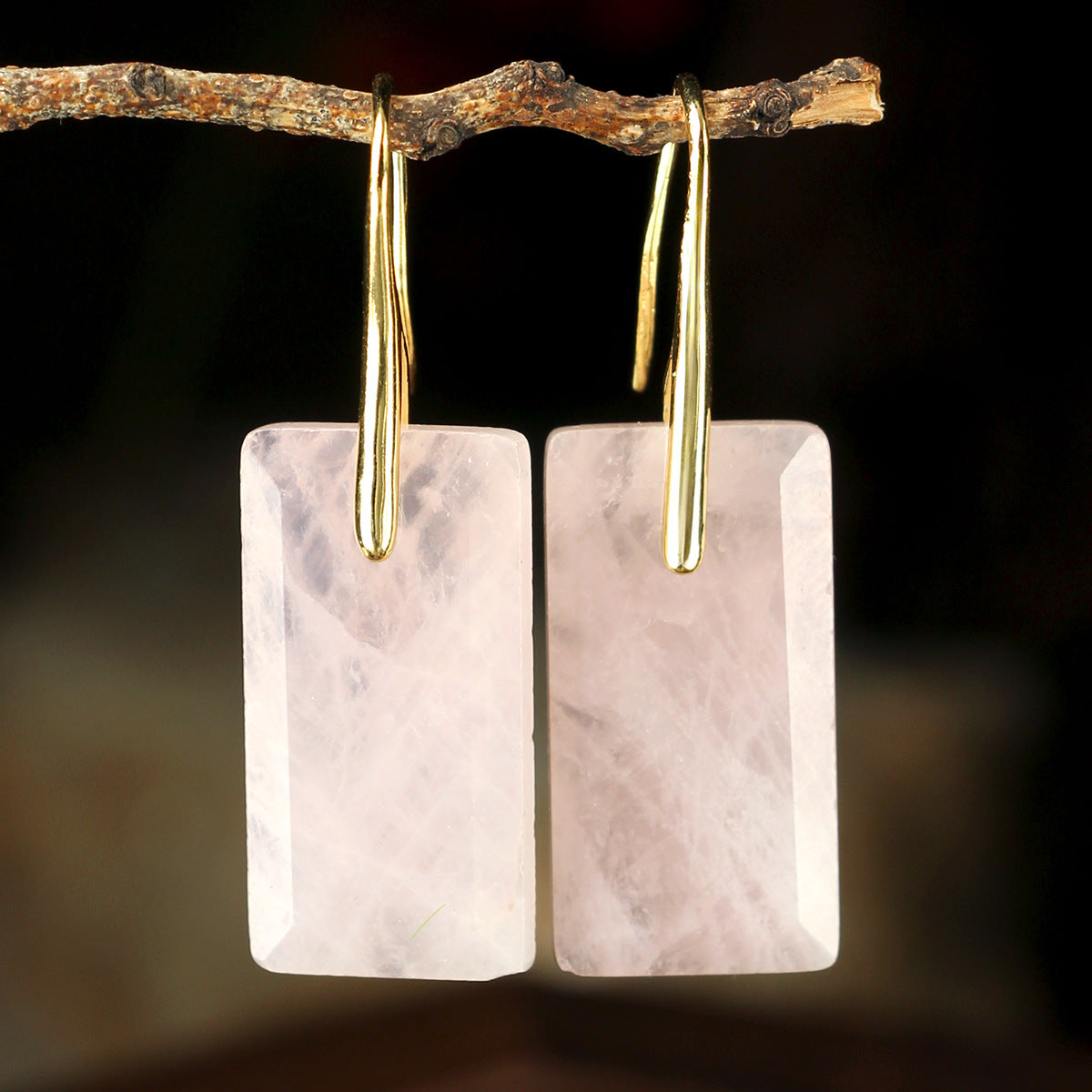 Square-cut Amethyst Earrings For Women