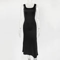 Slimming Square-Neck Elegant Sleeveless Tank Dress For Women