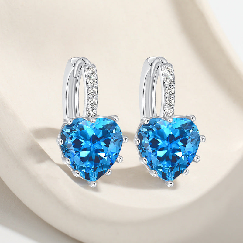 Women's High-End Light-Luxury Silver Heart Ear Clips