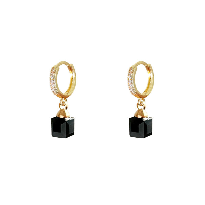 Women's All-Match Simple Elegant Square Diamond-Encrusted Ear Cuffs
