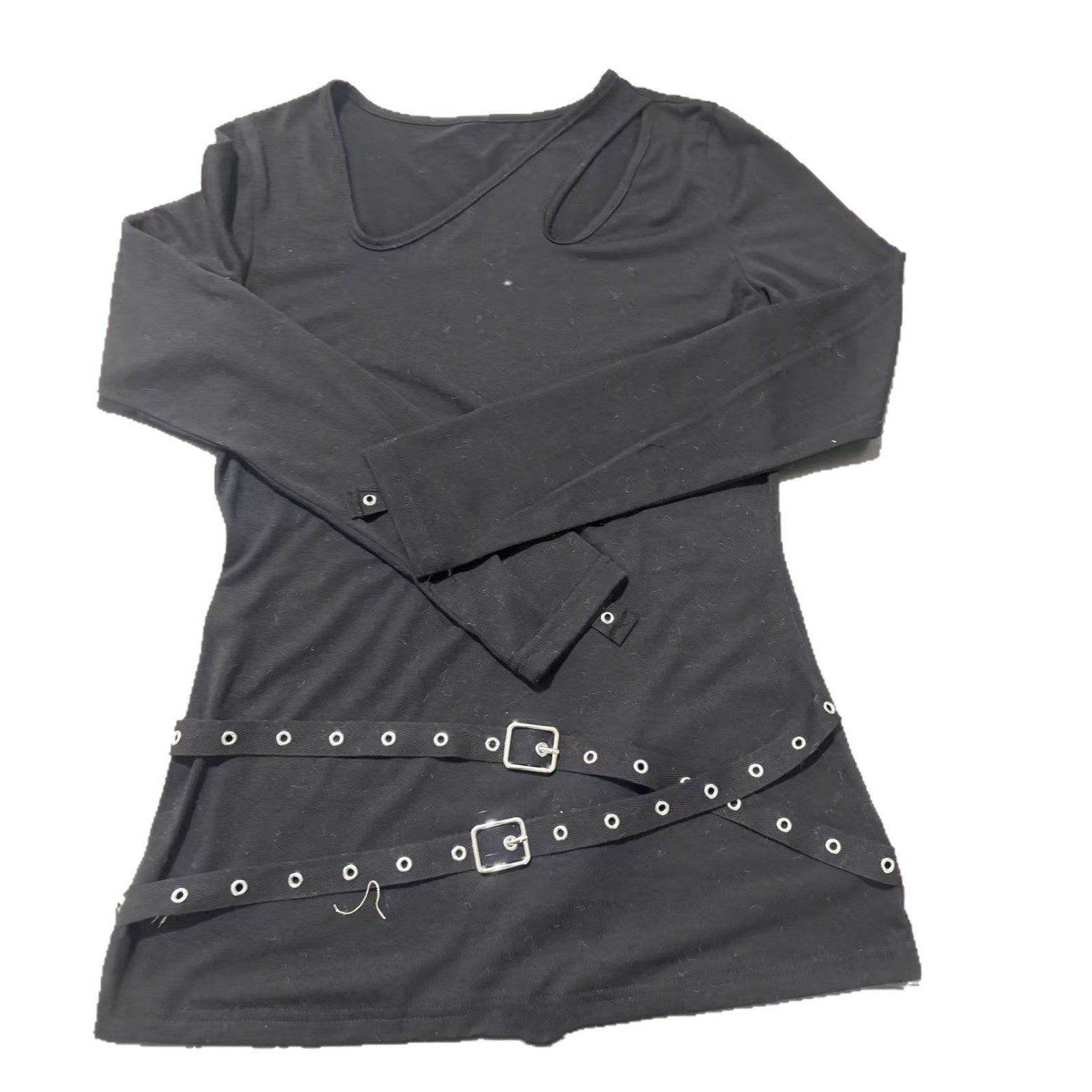 Women's Casual V-Neck Top With Metal Buttons