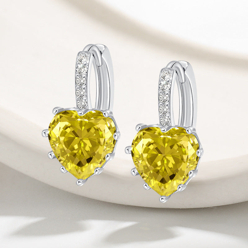 Women's High-End Light-Luxury Silver Heart Ear Clips