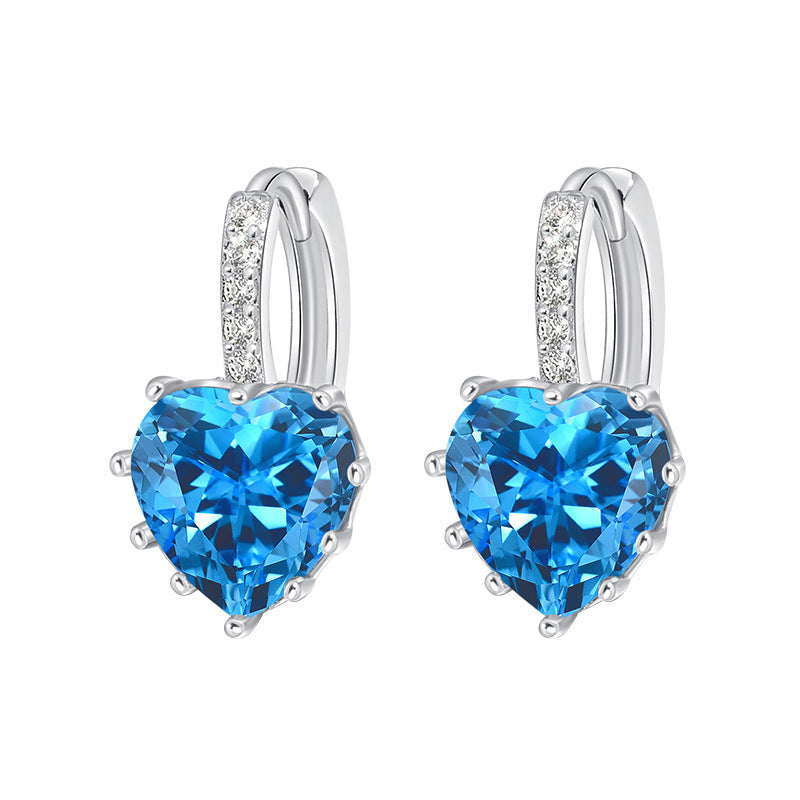 Women's High-End Light-Luxury Silver Heart Ear Clips