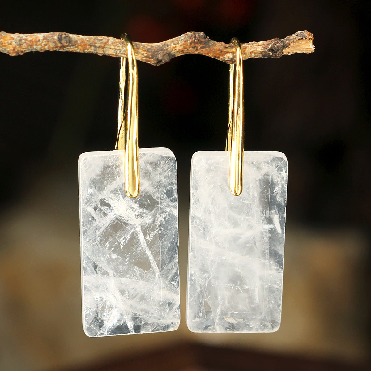 Square-cut Amethyst Earrings For Women