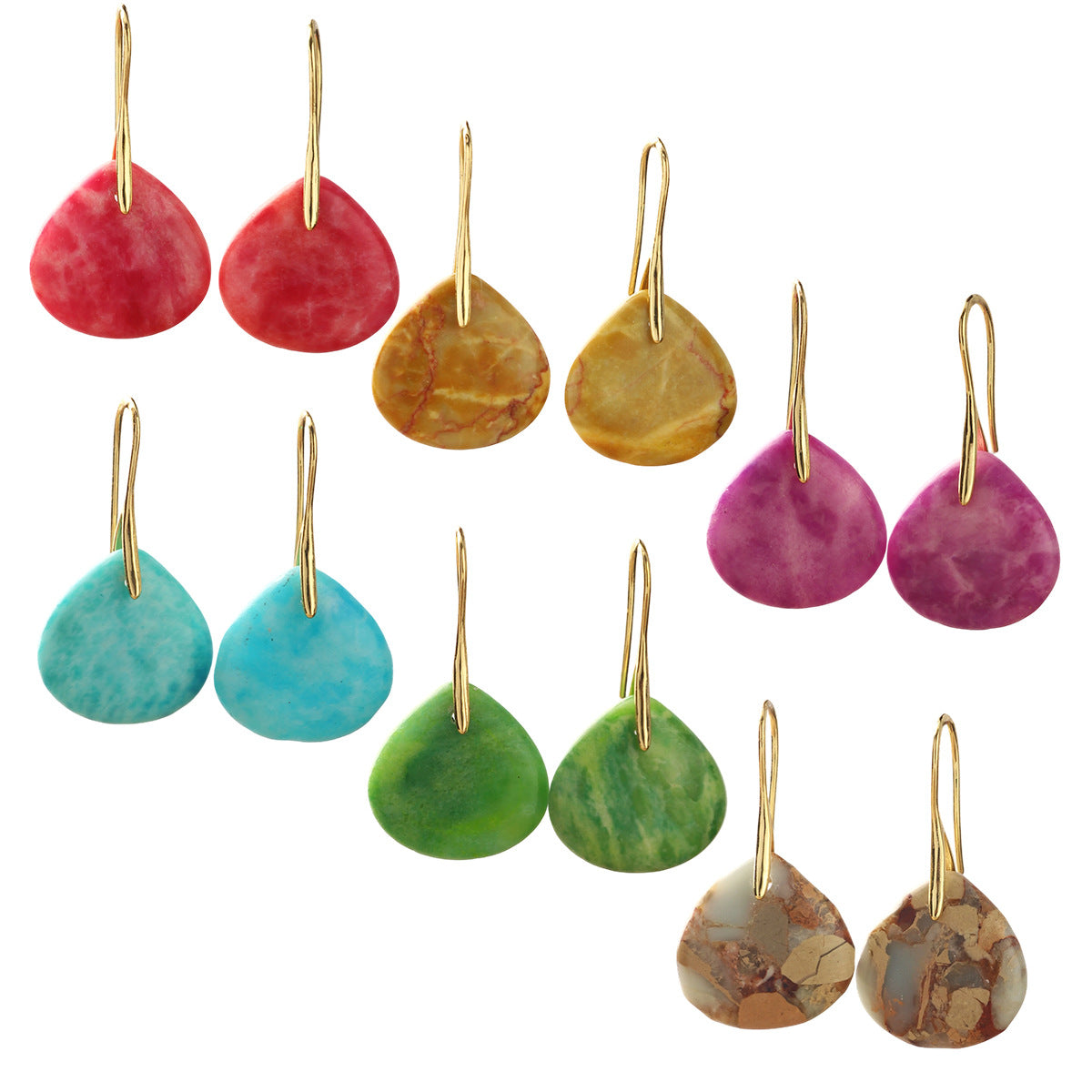Women's Natural Stone Teardrop Earrings