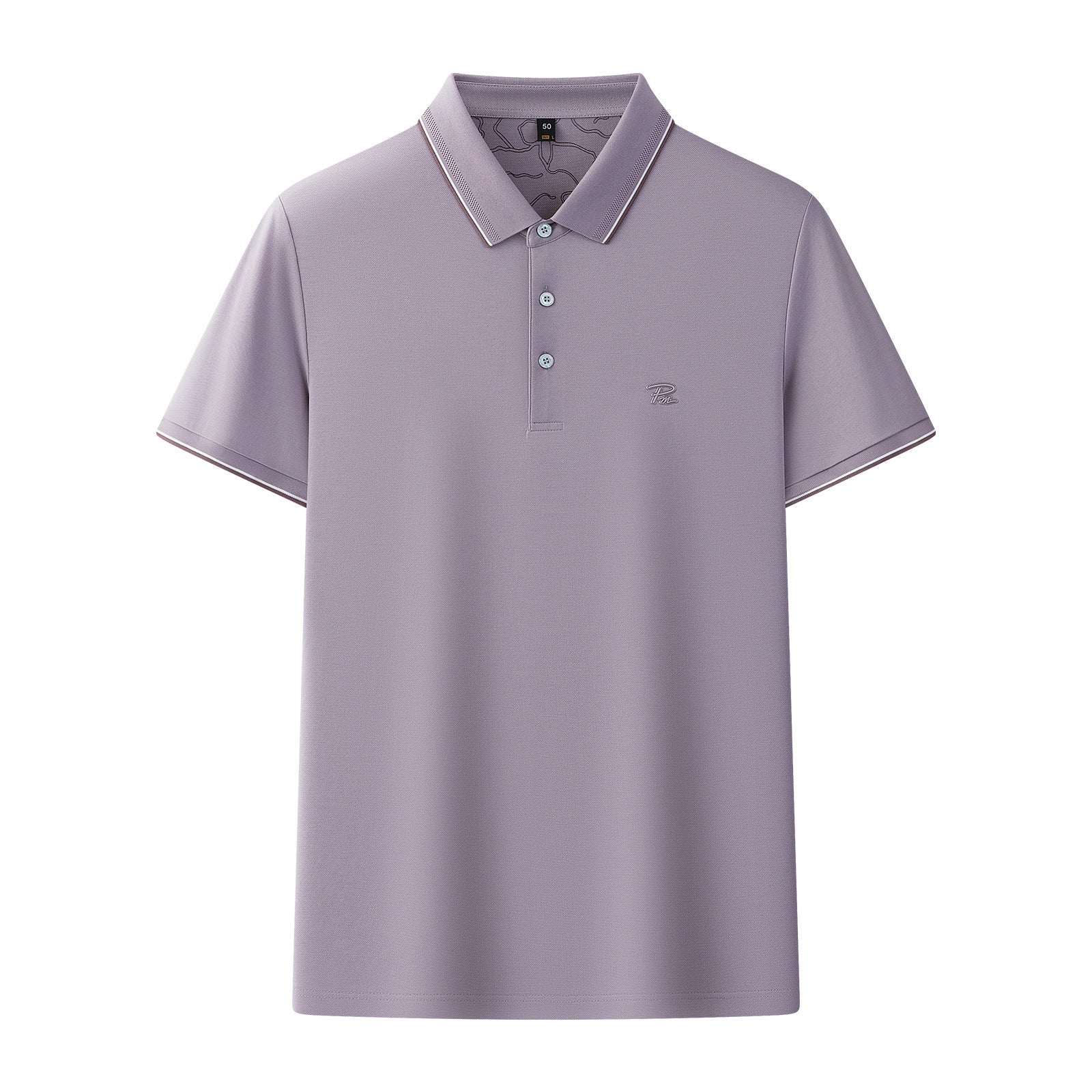 Men's Short-sleeve Lapel Solid-color Top